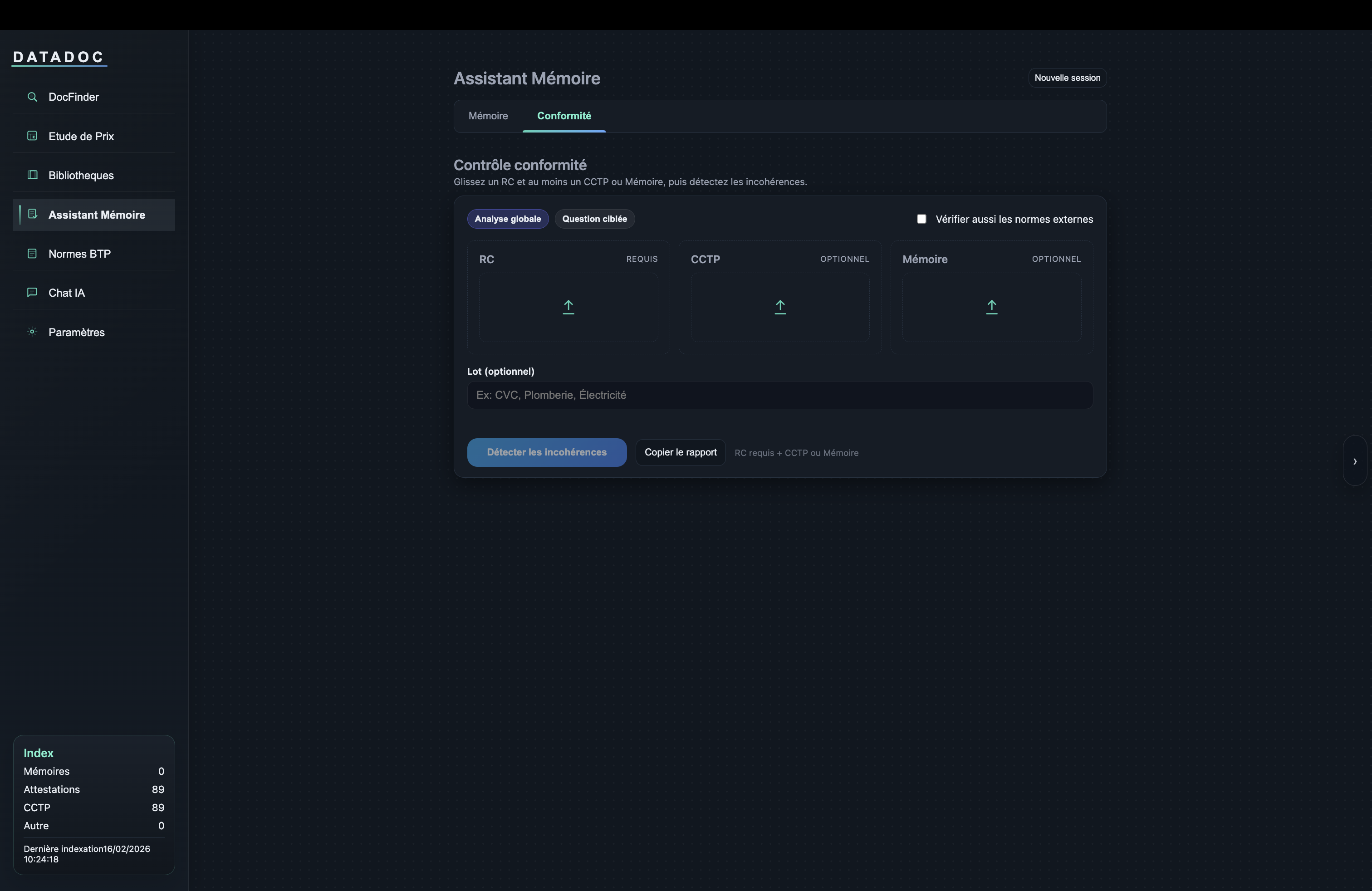 Conformité mémoire
